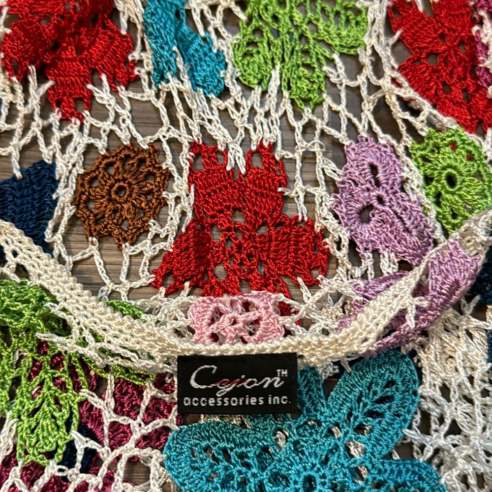 Vintage Floral Crochet Intricate Multicolored Front Tie Vest - Picture 9 of 13